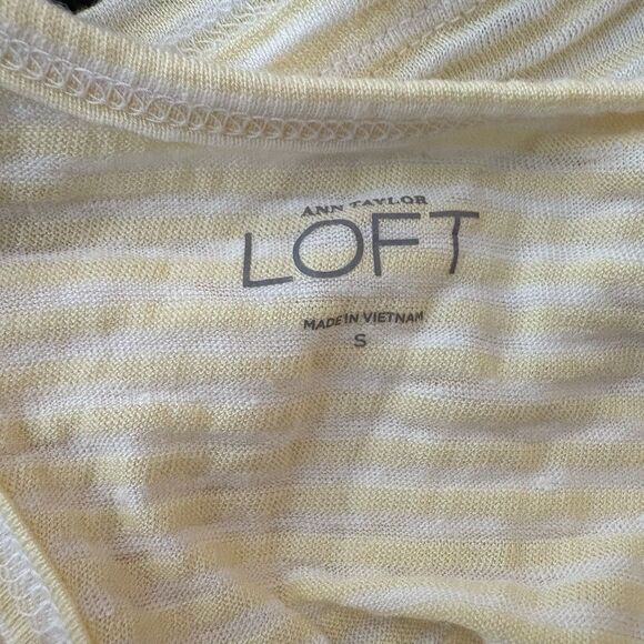 Ann Taylor LOFT  Yellow & White Scoop neck Lightweight Tank Top Womens Small - Picture 5 of 7
